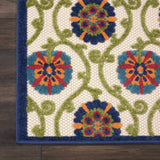3' X 4' Ivory And Blue Floral Indoor Outdoor Area Rug - Homeroots
