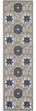 2' X 8' Blue And Gray Floral Indoor Outdoor Area Rug - Homeroots