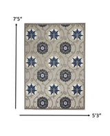 5' X 8' Blue And Gray Indoor Outdoor Area Rug - Homeroots - Flyclothing LLC