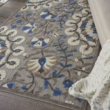 5' X 7' Grey/Multi Floral Indoor Outdoor Area Rug - Homeroots