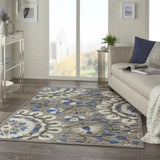 5' X 7' Grey/Multi Floral Indoor Outdoor Area Rug - Homeroots - Flyclothing LLC