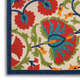 2' X 8' Red And Ivory Floral Indoor Outdoor Area Rug - Homeroots