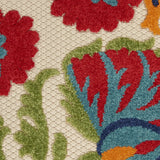 2' X 8' Red And Ivory Floral Indoor Outdoor Area Rug - Homeroots