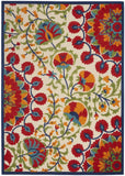 6' X 9' Red And Ivory Floral Indoor Outdoor Area Rug - Homeroots