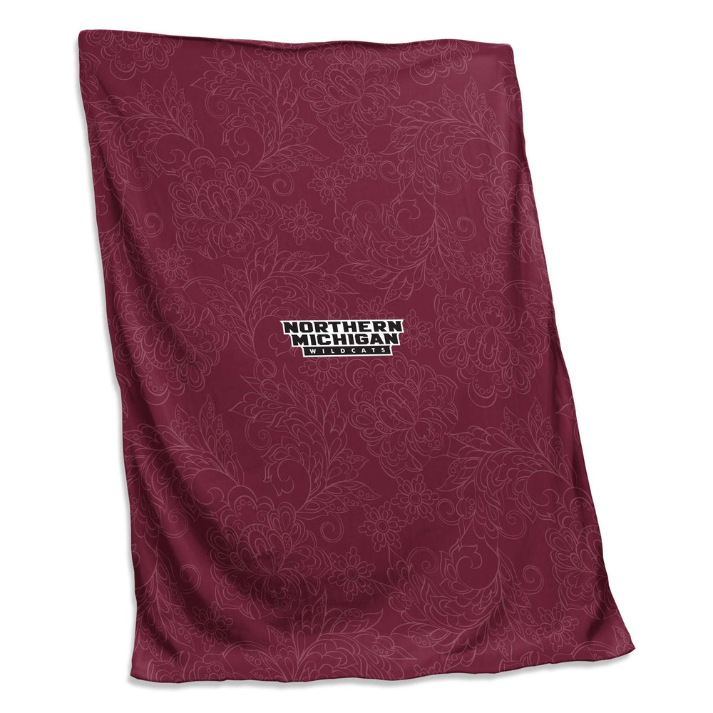 Northern Michigan Maroon Paisley Sweatshirt Blanket (Screened) - Logo Brands - Flyclothing LLC