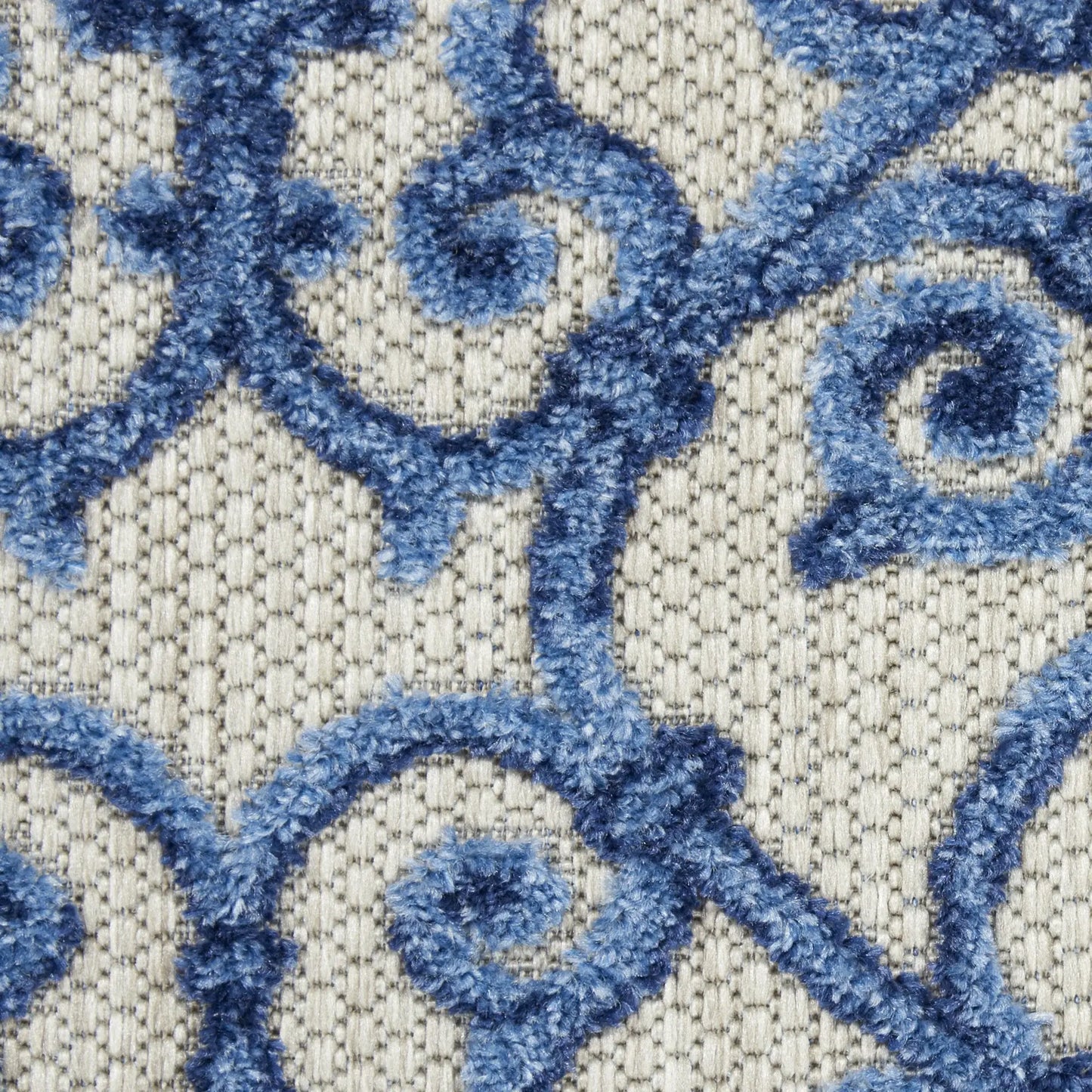 2' X 6' Blue And Gray Floral Indoor Outdoor Area Rug - Homeroots - Flyclothing LLC