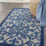 3' X 4' Blue And Gray Floral Indoor Outdoor Area Rug - Homeroots