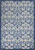 4' X 6' Blue And Gray Floral Indoor Outdoor Area Rug - Homeroots