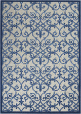 5' X 8' Blue And Gray Floral Indoor Outdoor Area Rug - Homeroots - Flyclothing LLC