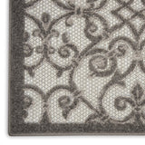 2' X 6' Gray Floral Indoor Outdoor Area Rug - Homeroots