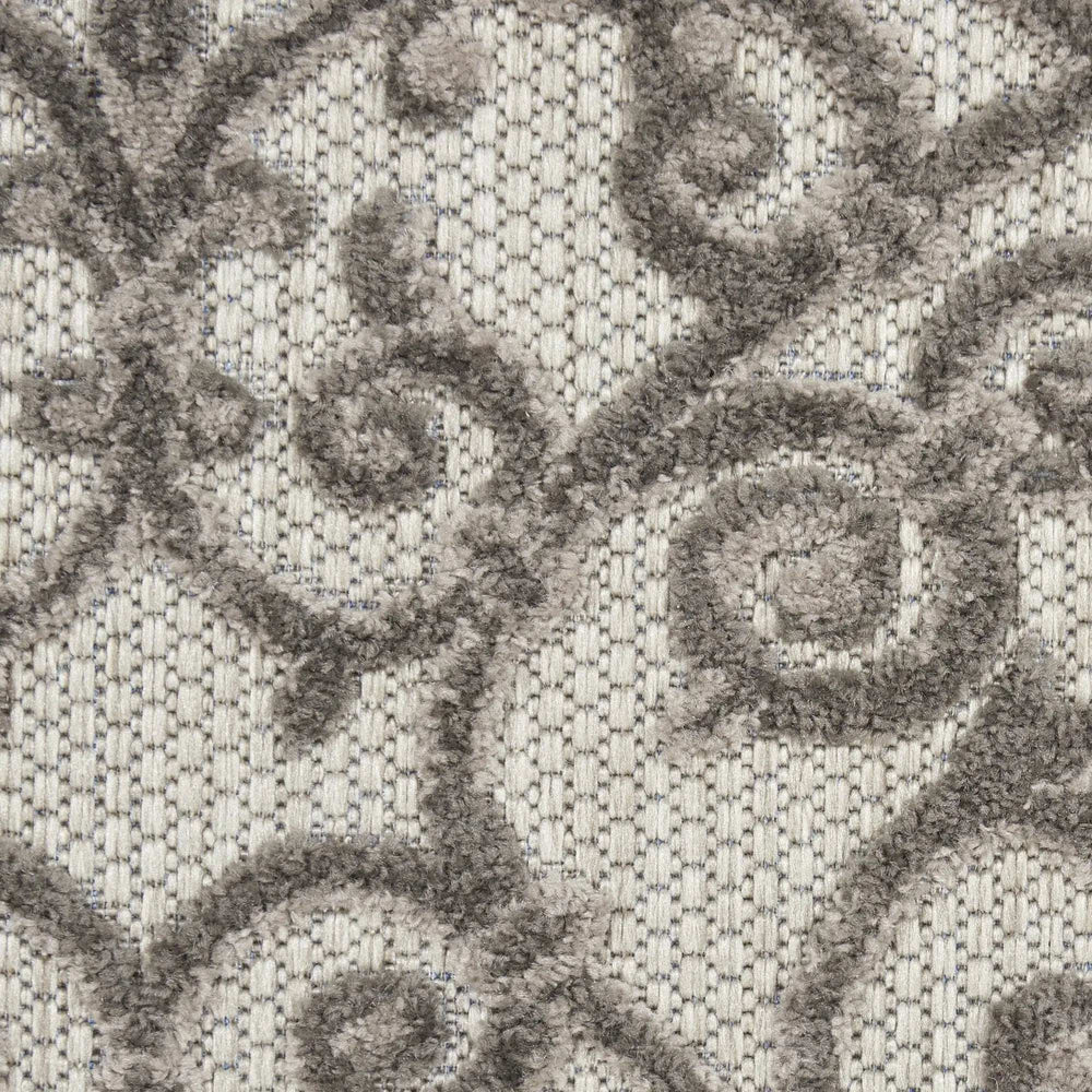 3' X 4' Gray Floral Indoor Outdoor Area Rug - Homeroots - Flyclothing LLC