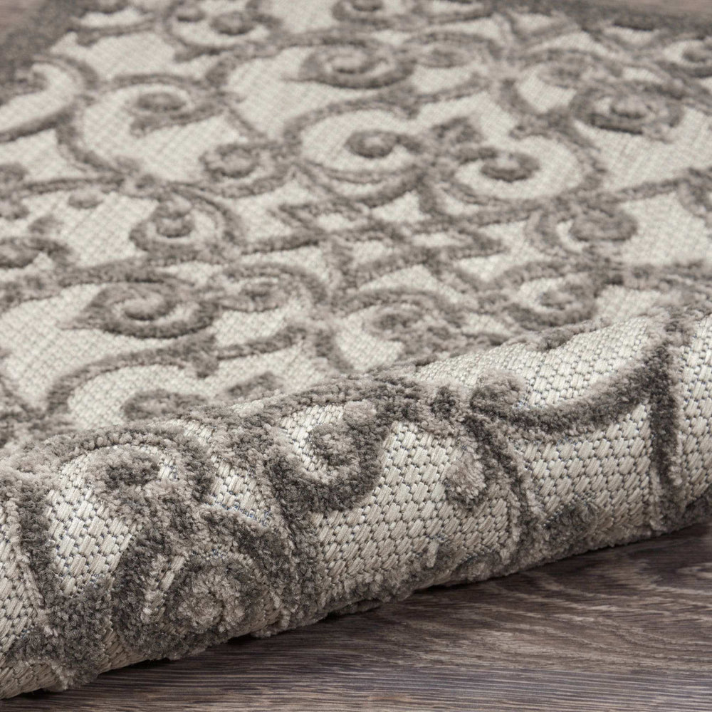 3' X 4' Gray Floral Indoor Outdoor Area Rug - Homeroots - Flyclothing LLC