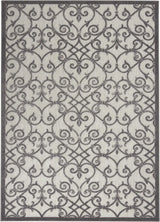 4' X 6' Gray Floral Indoor Outdoor Area Rug - Homeroots - Flyclothing LLC