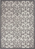 4' X 6' Gray Floral Indoor Outdoor Area Rug - Homeroots