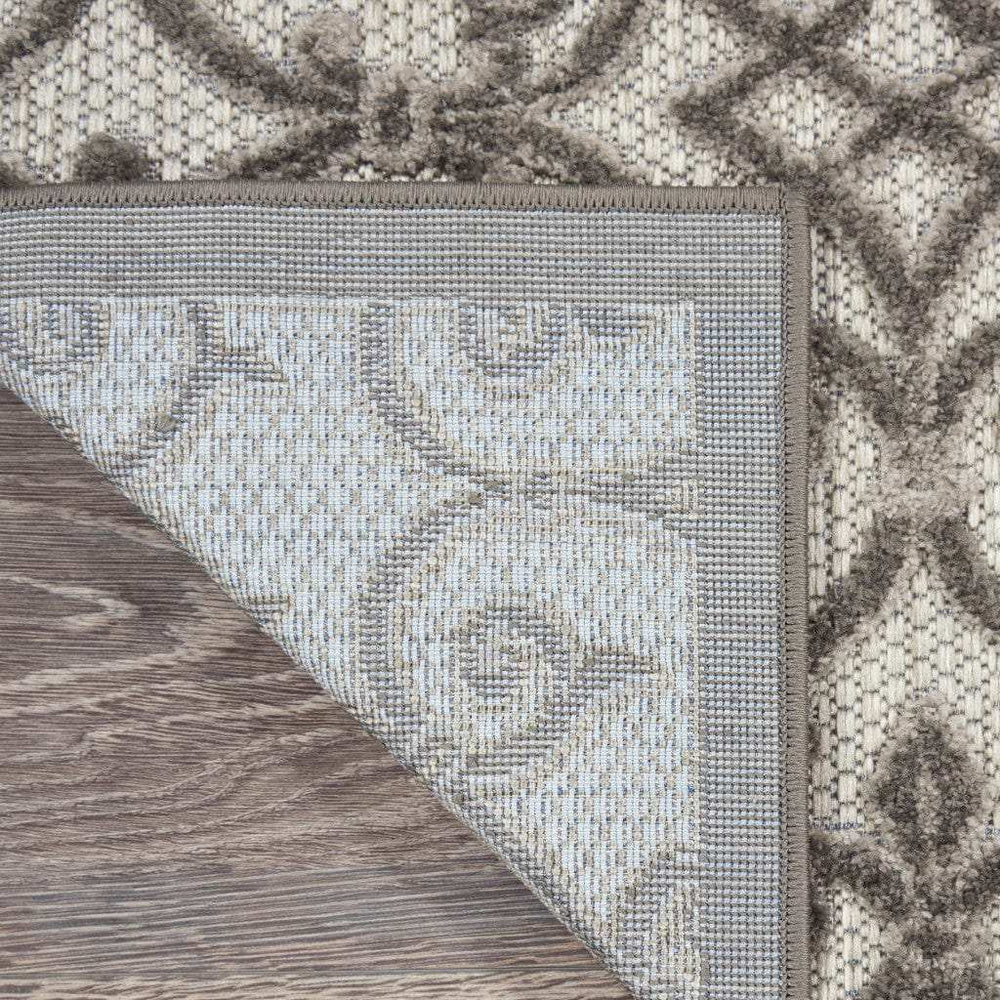 5' X 8' Gray Floral Indoor Outdoor Area Rug - Homeroots - Flyclothing LLC