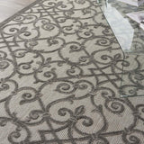 8' X 11' Gray Floral Indoor Outdoor Area Rug - Homeroots - Flyclothing LLC