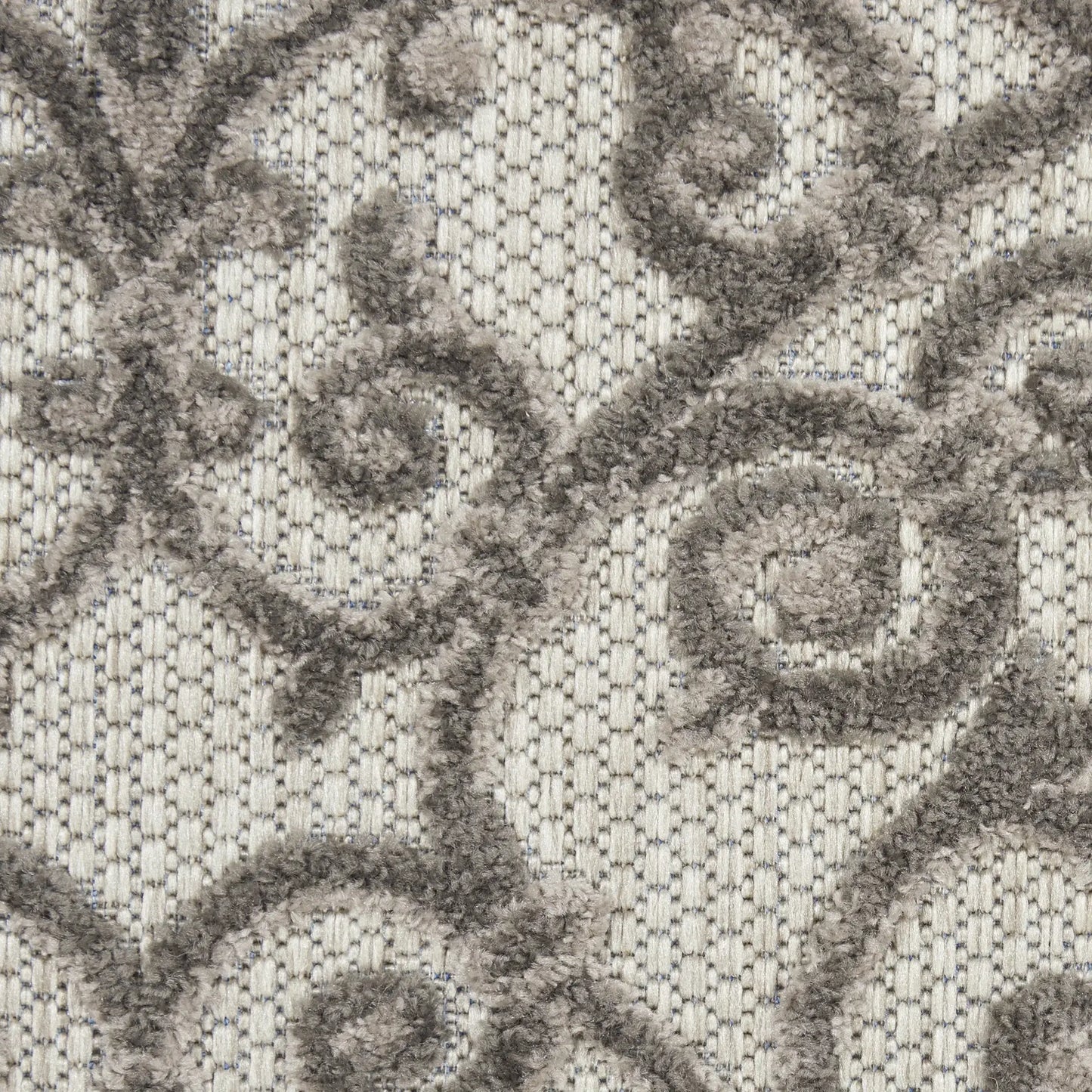 8' X 11' Gray Floral Indoor Outdoor Area Rug - Homeroots - Flyclothing LLC