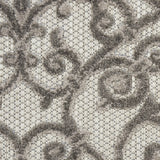 8' X 11' Gray Floral Indoor Outdoor Area Rug - Homeroots - Flyclothing LLC
