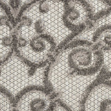8' X 11' Gray Floral Indoor Outdoor Area Rug - Homeroots - Flyclothing LLC