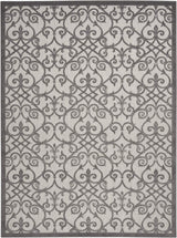 8' X 11' Gray Floral Indoor Outdoor Area Rug - Homeroots - Flyclothing LLC