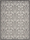 8' X 11' Gray Floral Indoor Outdoor Area Rug - Homeroots - Flyclothing LLC