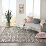 8' X 11' Gray Floral Indoor Outdoor Area Rug - Homeroots - Flyclothing LLC