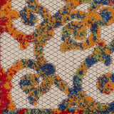 2' X 6' Ivory And Blue Floral Indoor Outdoor Area Rug - Homeroots