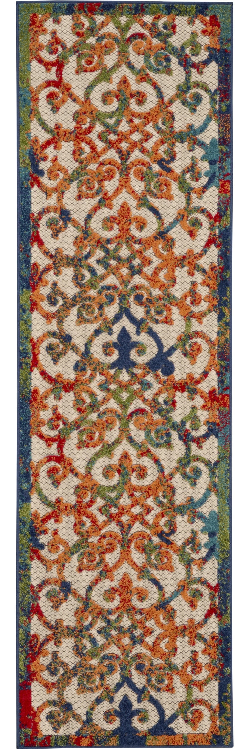 2' X 12' Rainbow Colored Indoor Outdoor Runner Rug - Homeroots