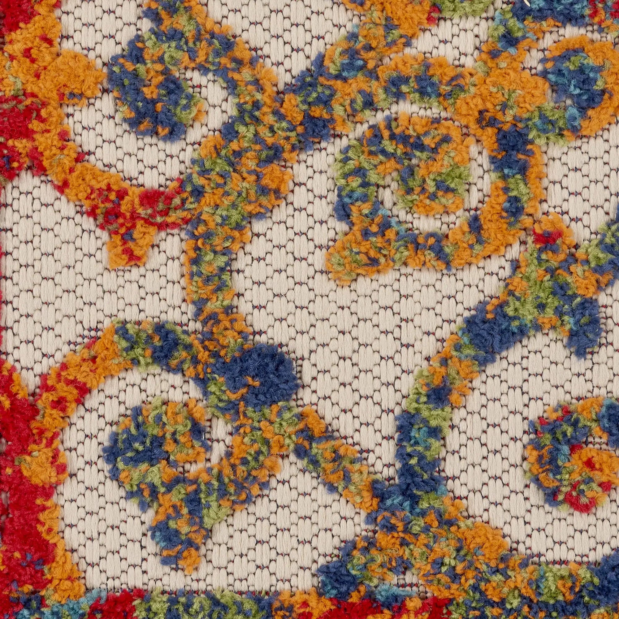 3' X 4' Ivory And Blue Floral Indoor Outdoor Area Rug - Homeroots - Flyclothing LLC