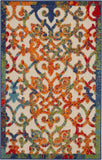 3' X 4' Ivory And Blue Floral Indoor Outdoor Area Rug - Homeroots - Flyclothing LLC
