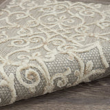 2' X 6' Gray And Ivory Floral Indoor Outdoor Area Rug - Homeroots - Flyclothing LLC