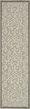 2' X 6' Gray And Ivory Floral Indoor Outdoor Area Rug - Homeroots