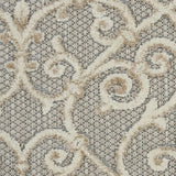 2' X 8' Gray And Ivory Floral Indoor Outdoor Area Rug - Homeroots - Flyclothing LLC