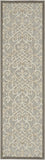 2' X 8' Gray And Ivory Floral Indoor Outdoor Area Rug - Homeroots
