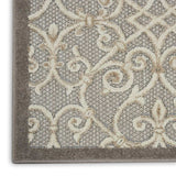 2' X 10' Gray And Ivory Floral Indoor Outdoor Area Rug - Homeroots - Flyclothing LLC