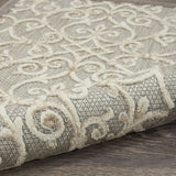 2' X 10' Gray And Ivory Floral Indoor Outdoor Area Rug - Homeroots - Flyclothing LLC