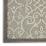 4' X 6' Gray And Ivory Floral Indoor Outdoor Area Rug - Homeroots - Flyclothing LLC