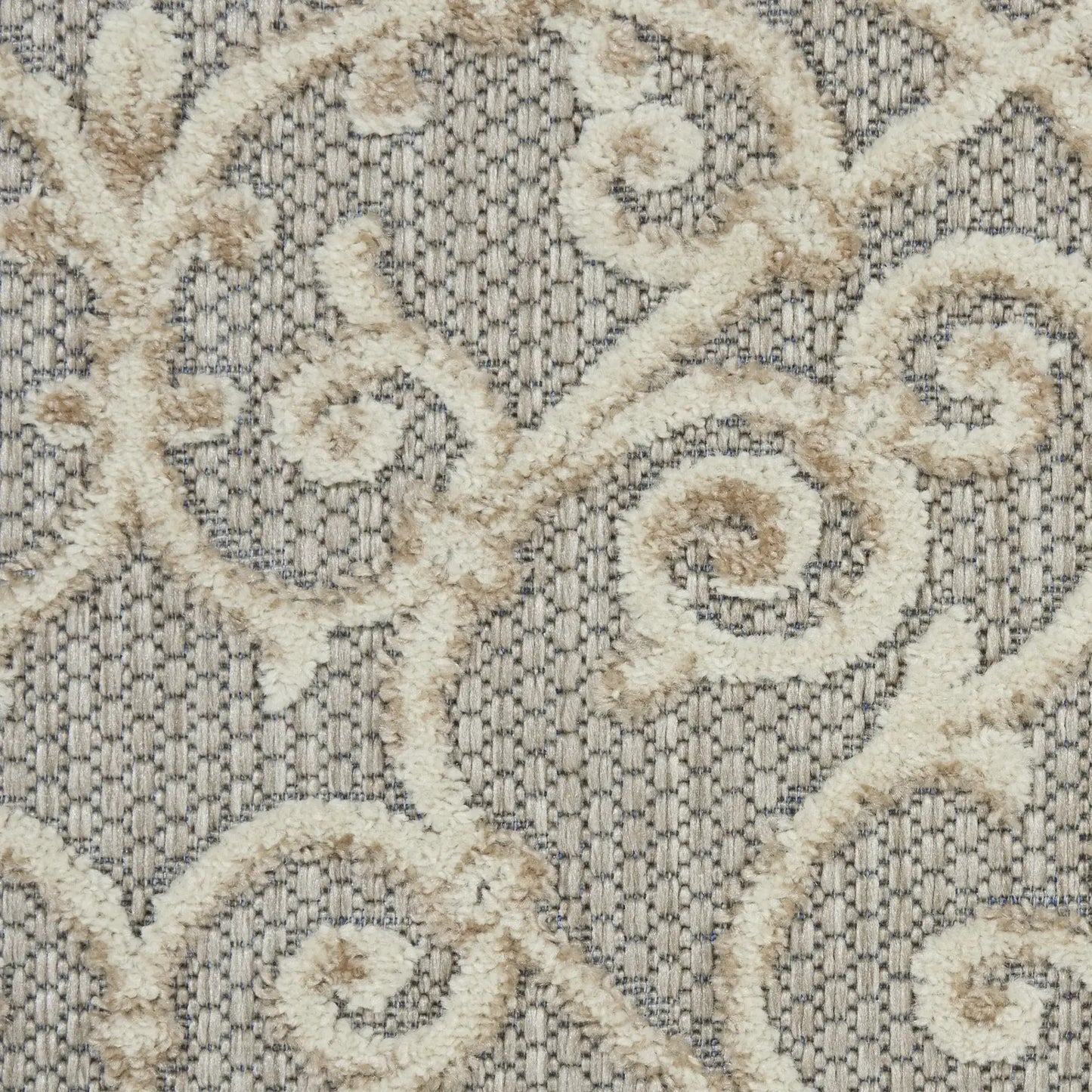 4' X 6' Gray And Ivory Floral Indoor Outdoor Area Rug - Homeroots - Flyclothing LLC