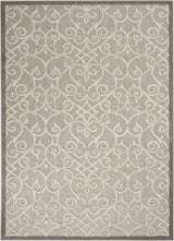 4' X 6' Gray And Ivory Floral Indoor Outdoor Area Rug - Homeroots - Flyclothing LLC