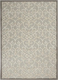 4' X 6' Gray And Ivory Floral Indoor Outdoor Area Rug - Homeroots