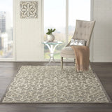 4' X 6' Gray And Ivory Floral Indoor Outdoor Area Rug - Homeroots - Flyclothing LLC