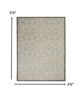 4' X 6' Gray And Ivory Floral Indoor Outdoor Area Rug - Homeroots - Flyclothing LLC