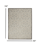 4' X 6' Gray And Ivory Floral Indoor Outdoor Area Rug - Homeroots