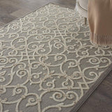 5' X 8' Gray And Ivory Floral Indoor Outdoor Area Rug - Homeroots - Flyclothing LLC