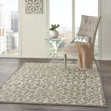 5' X 8' Gray And Ivory Floral Indoor Outdoor Area Rug - Homeroots - Flyclothing LLC
