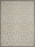 8' X 11' Gray And Ivory Floral Indoor Outdoor Area Rug - Homeroots - Flyclothing LLC