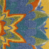 4' Round Ivory And Blue Round Floral Indoor Outdoor Area Rug - Homeroots - Flyclothing LLC
