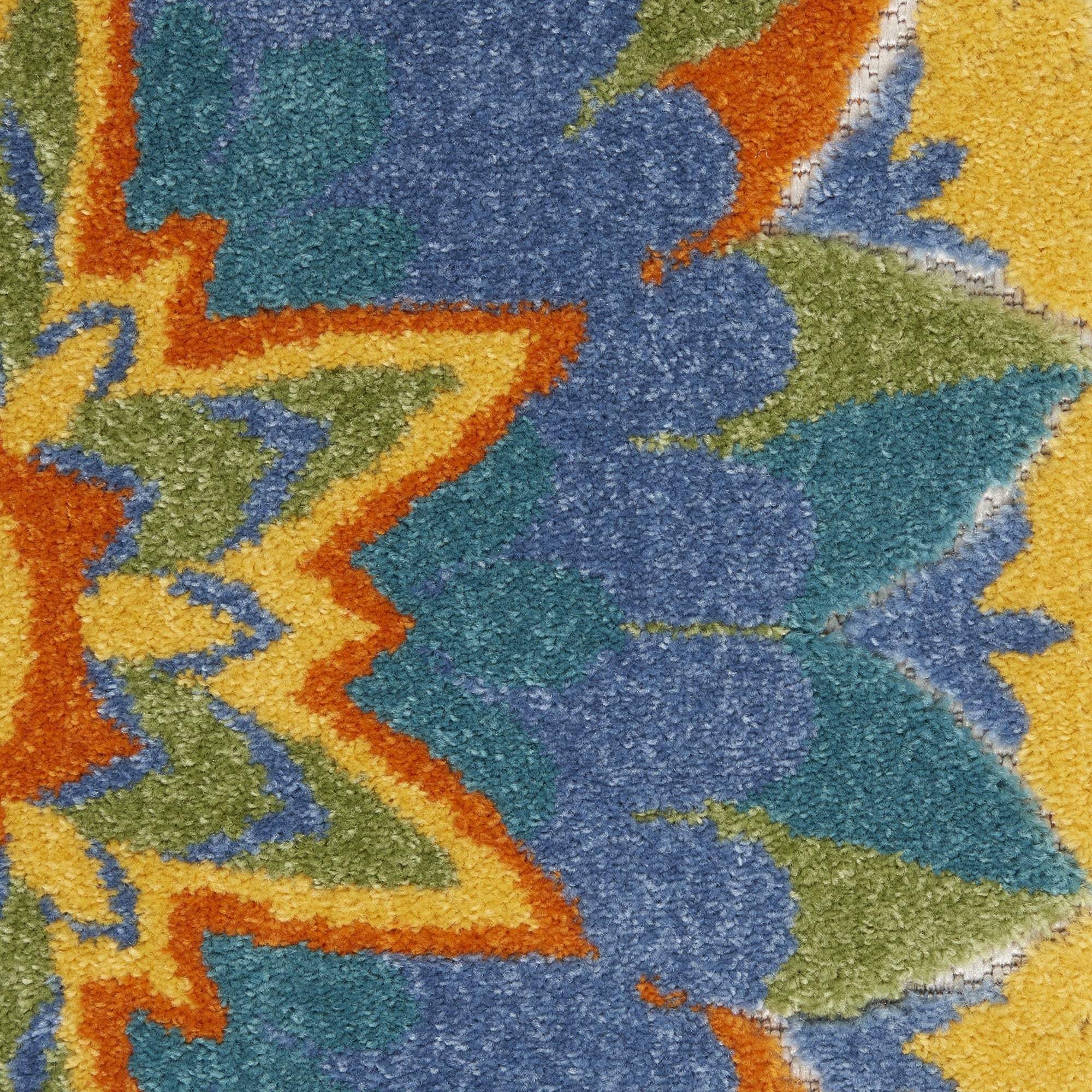 4' Round Ivory And Blue Round Floral Indoor Outdoor Area Rug - Homeroots - Flyclothing LLC