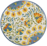 5' Round Multi Medallion Indoor Outdoor Area Rug - Homeroots - Flyclothing LLC