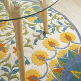5' Round Multi Medallion Indoor Outdoor Area Rug - Homeroots - Flyclothing LLC